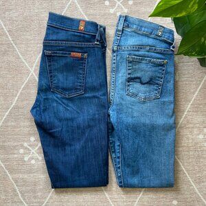 Set of 2 | 7 For All Mankind Skinny Jeans, Size 25
